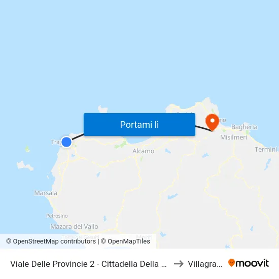 Viale Delle Provincie  2 - Cittadella Della Salute to Villagrazia map