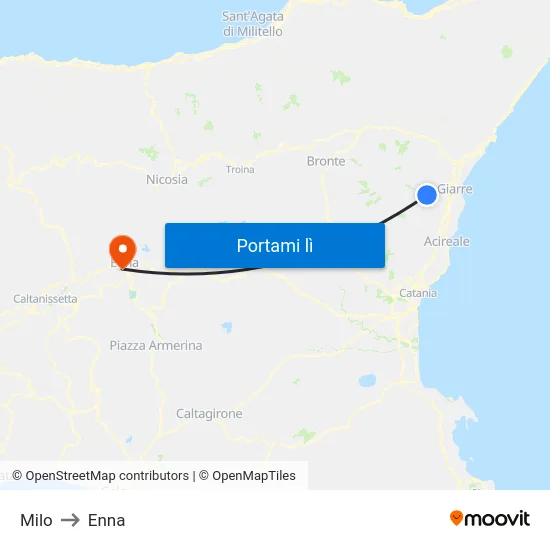 Milo to Enna map