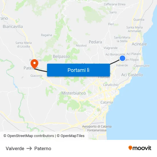 Valverde to Paterno map