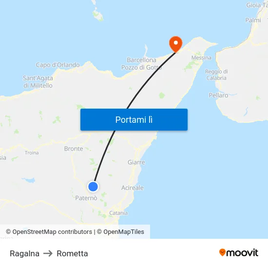 Ragalna to Rometta map