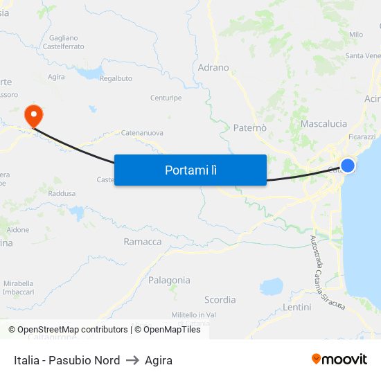 Italia - Pasubio Nord to Agira map
