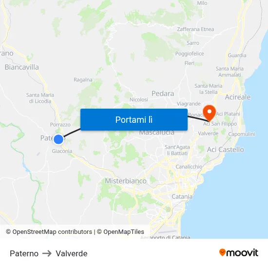 Paterno to Valverde map