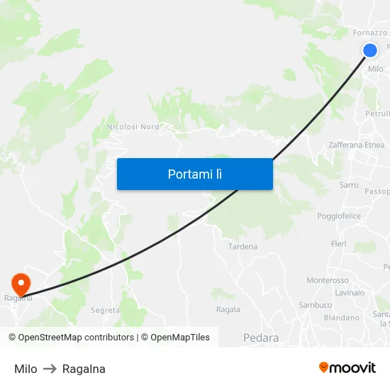Milo to Ragalna map