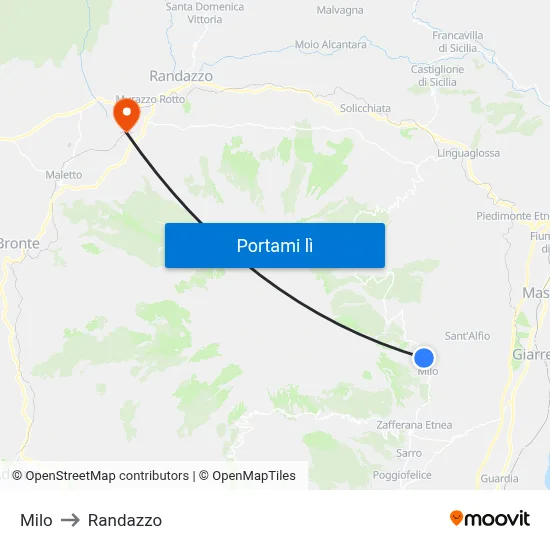 Milo to Randazzo map