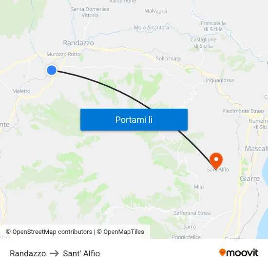 Randazzo to Sant' Alfio map