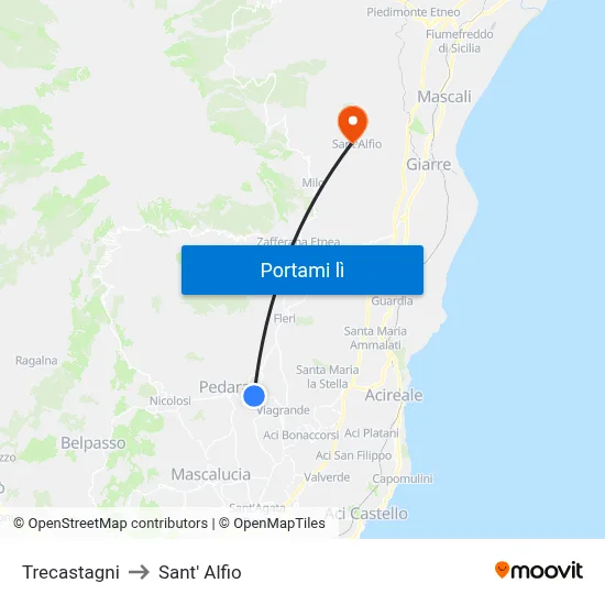 Trecastagni to Sant' Alfio map