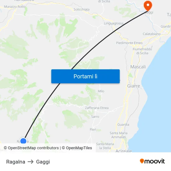 Ragalna to Gaggi map