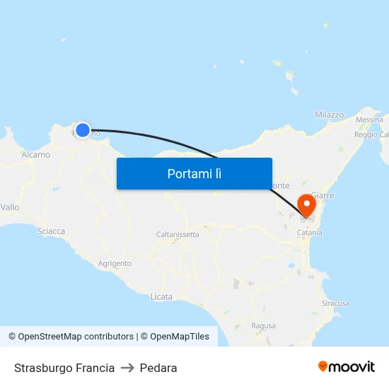 Strasburgo Francia to Pedara map