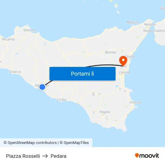 Piazza Rosselli to Pedara map
