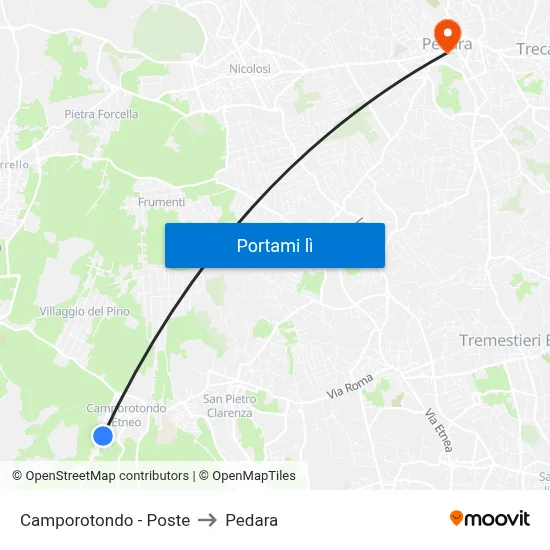 Camporotondo - Poste to Pedara map
