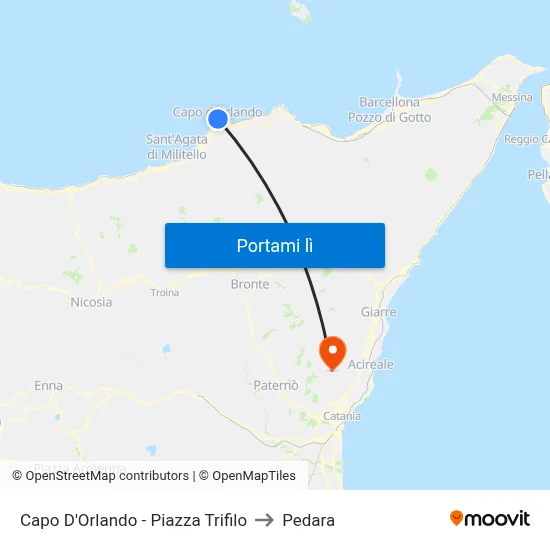 Capo D'Orlando - Piazza Trifilo to Pedara map
