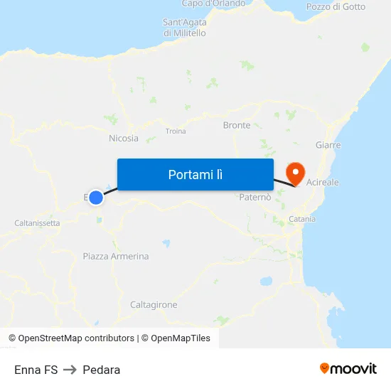 Enna FS to Pedara map