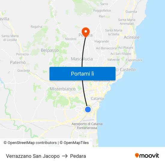 Verrazzano San Jacopo to Pedara map