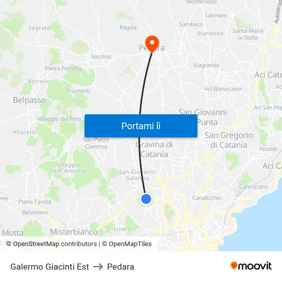 Galermo Giacinti Est to Pedara map