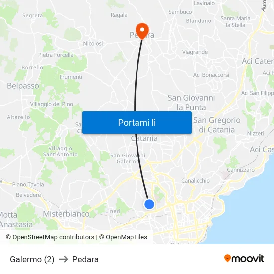 Galermo (2) to Pedara map