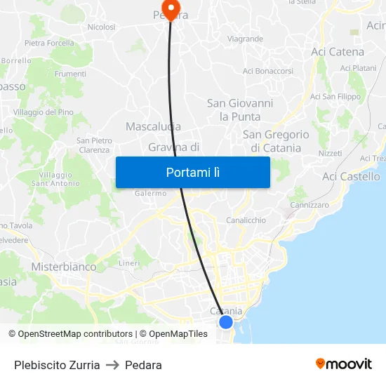 Plebiscito Zurria to Pedara map