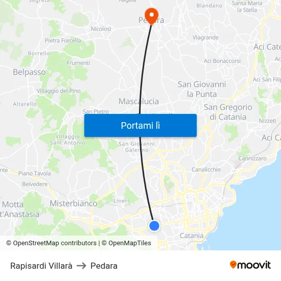 Rapisardi Villarà to Pedara map