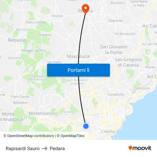 Rapisardi Sauro to Pedara map