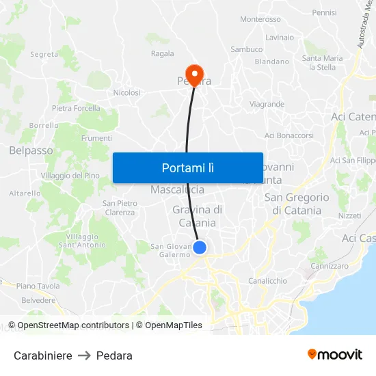 Carabiniere to Pedara map
