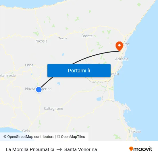 La Morella Pneumatici to Santa Venerina map