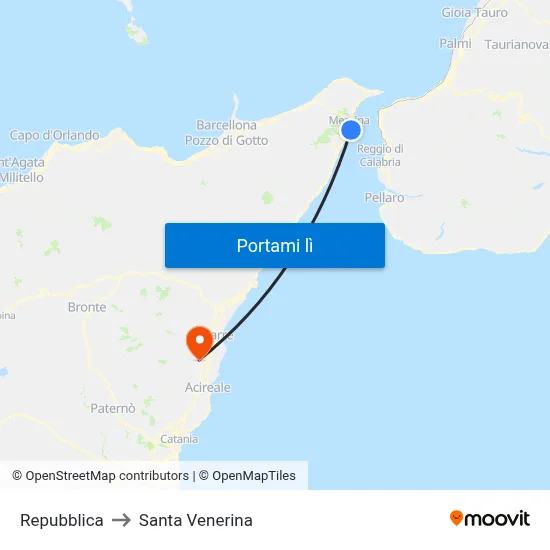 Repubblica to Santa Venerina map