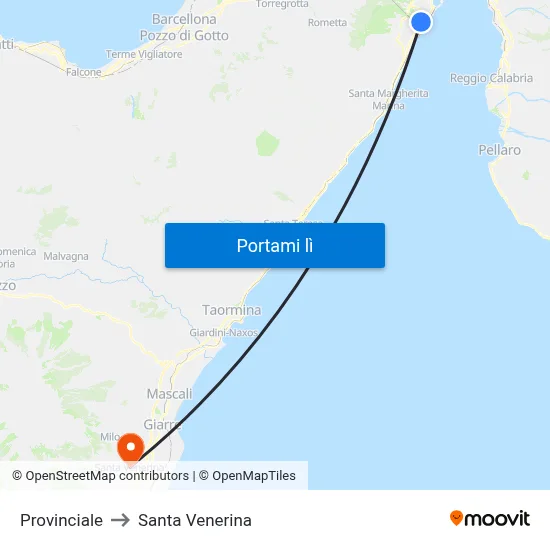 Provinciale to Santa Venerina map