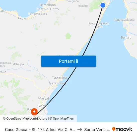 Case Gescal - St. 174 A Inc. Via C. Allegra to Santa Venerina map