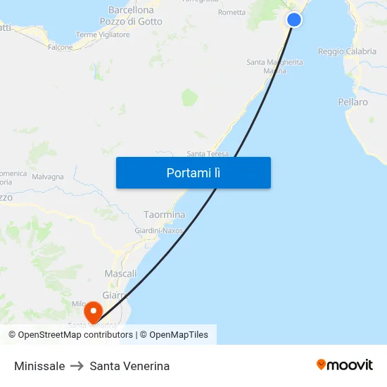 Minissale to Santa Venerina map