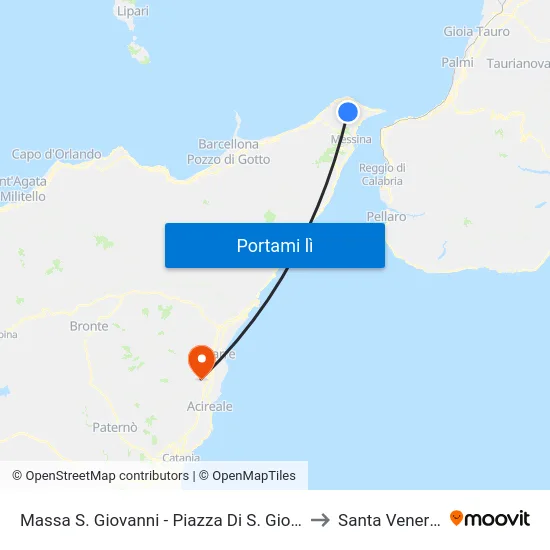 Massa S. Giovanni - Piazza Di S. Giovanni to Santa Venerina map