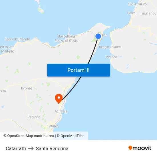 Catarratti to Santa Venerina map