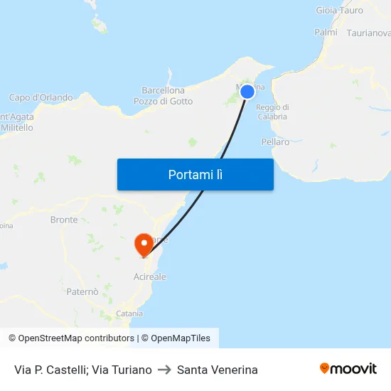 Via P. Castelli; Via Turiano to Santa Venerina map