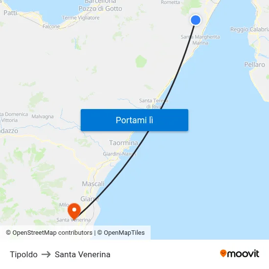 Tipoldo to Santa Venerina map