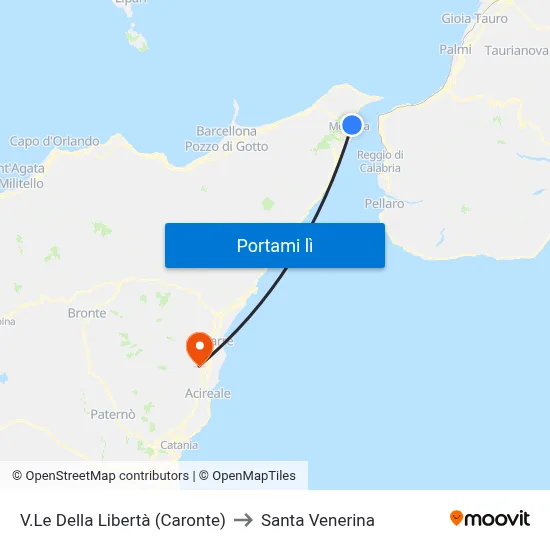 V.Le Della Libertà (Caronte) to Santa Venerina map