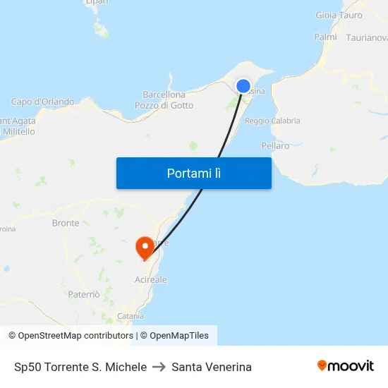 Sp50 Torrente S. Michele to Santa Venerina map