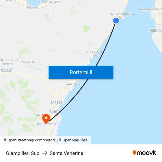 Giampilieri Sup to Santa Venerina map