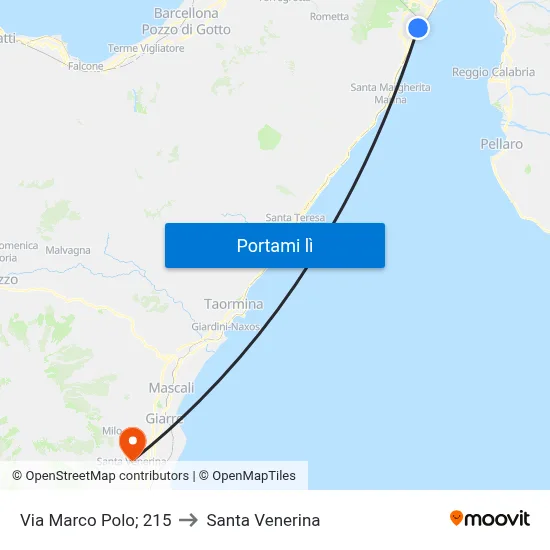 Via Marco Polo; 215 to Santa Venerina map