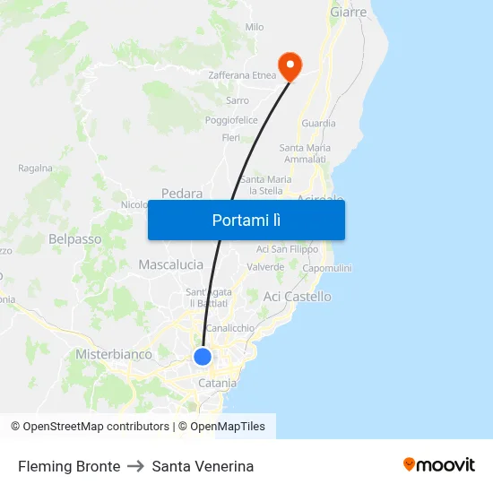 Fleming Bronte to Santa Venerina map