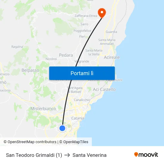 San Teodoro Grimaldi (1) to Santa Venerina map