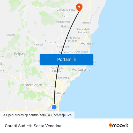 Goretti Sud to Santa Venerina map