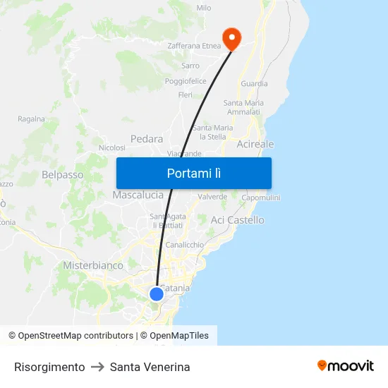 Risorgimento to Santa Venerina map