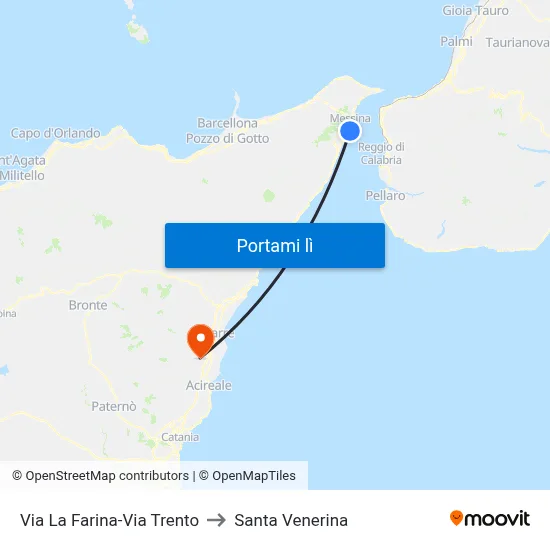 Via La Farina-Via Trento to Santa Venerina map