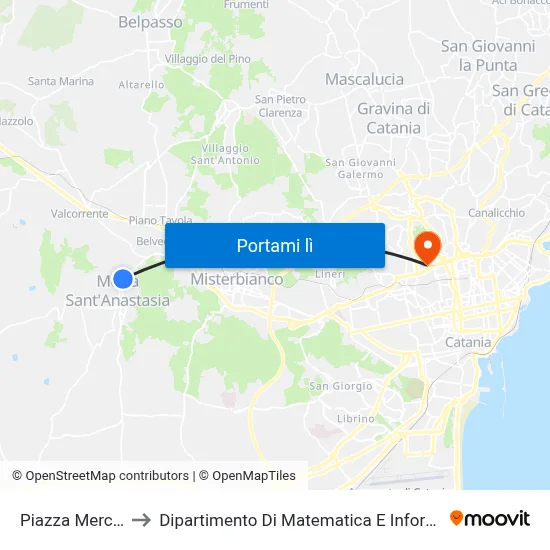 Piazza Mercato to Dipartimento Di Matematica E Informatica map