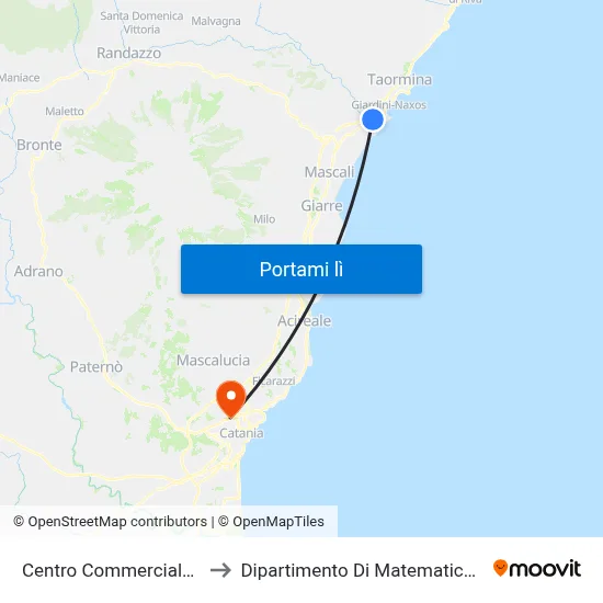 Centro Commerciale I Gabbiani to Dipartimento Di Matematica E Informatica map