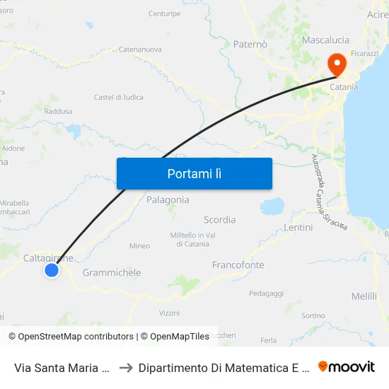 Via Santa Maria Di Gesù to Dipartimento Di Matematica E Informatica map