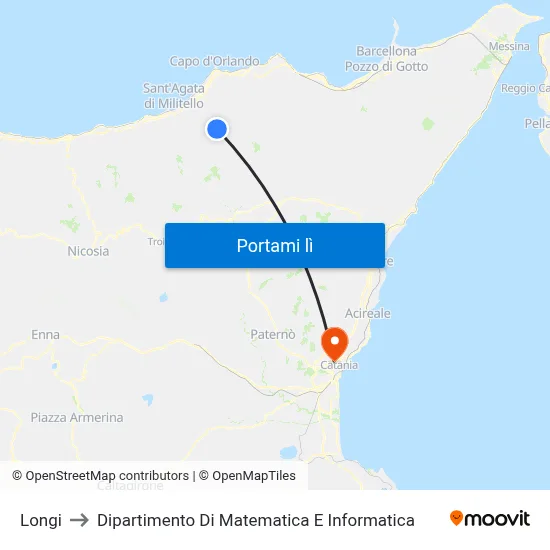 Longi to Dipartimento Di Matematica E Informatica map