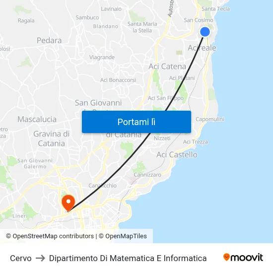 Cervo to Dipartimento Di Matematica E Informatica map
