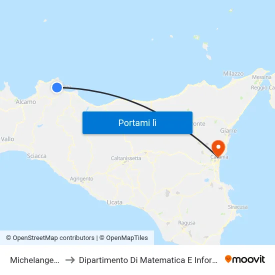 Michelangelo 5 to Dipartimento Di Matematica E Informatica map
