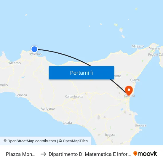 Piazza Mondello to Dipartimento Di Matematica E Informatica map