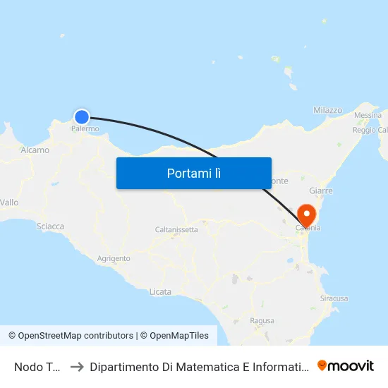 Nodo Teti to Dipartimento Di Matematica E Informatica map