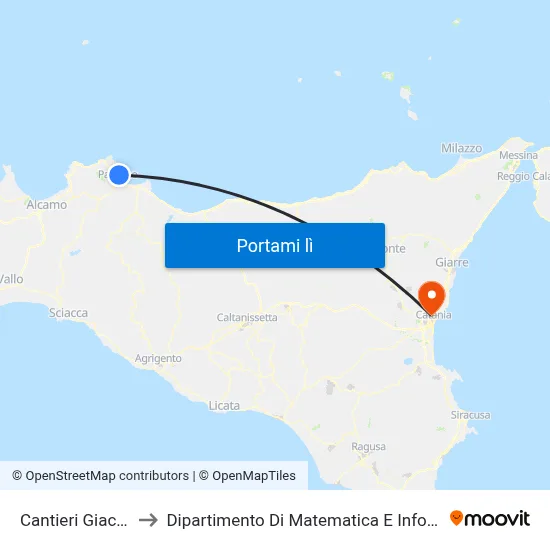 Cantieri Giachery to Dipartimento Di Matematica E Informatica map